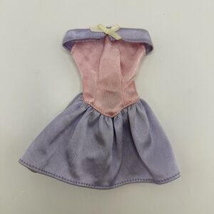 Genuine Barbie Doll Fashion Pink & Purple Dress Clothes Outfit